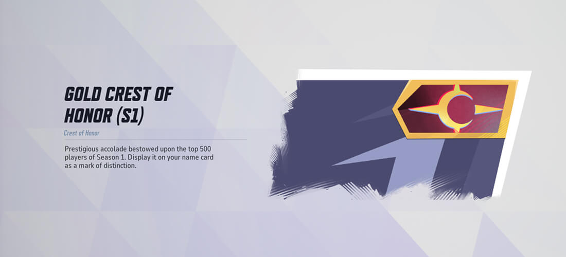 Season 1 Gold Crest of Honor