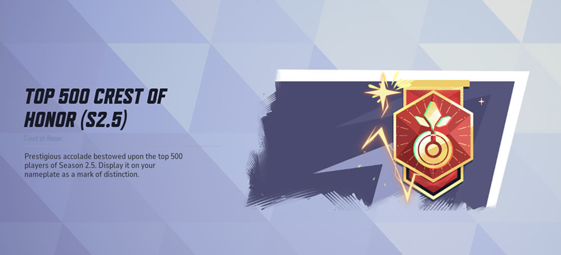 Top 500 Crest of Honor for Season 2.5