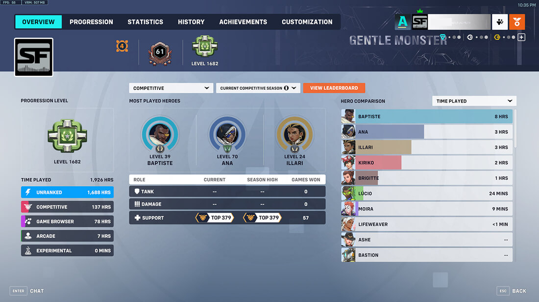 Overwatch rank boost to grandmaster 4 rank (top 400)