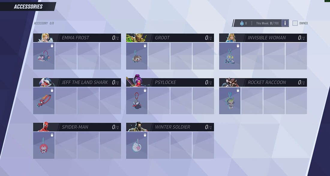 Accessories Menu